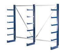 EUROKRAFT pro | Scaffali con bracci a sbalzo di pari lunghezza | lunghezza scaffale 2700 mm | un lato utile | blu genziana