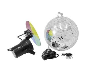 Eurolite 50101860 Lampadina Alogena KIT palla a specchi con motore, con ruota