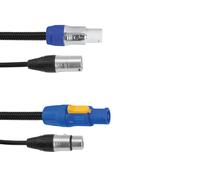 EUROLITE Cavo Combinato DMX P-Con/XLR 3 Pin, 1,5m - Cavo Ibrido di Potenza Profe