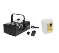 EUROLITE Dynamic Fog 1200 W con Fluido Smoke 5L - Macchina per Nebbia DMX