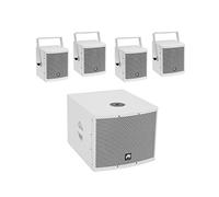 Eurolite OMNITRONIC MOLLY-12A - Subwoofer Attivo + 4 X Molly-6 Top 8 Ohm, Bianco