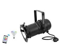 EUROLITE PAR-30 Spot Nero + OMNILUX LED PAR-30 RGB/WW/CW WiFi per Illuminazione