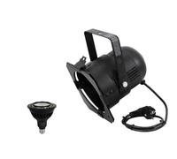 EUROLITE PAR-38 Nero con Lampada LED Dim-to-Warm 230V COB 18W 1800-3000K