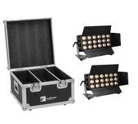 EUROLITE Set 2x LED CLS-18 QCL RGB/WW 18x7W + Flightcase