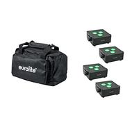 EUROLITE Set 4x AKKU IP Flat Light 3 bk + Soft-Bag