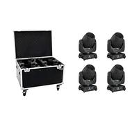 EUROLITE Set 4X AKKU Luce Piatta e 1 Nero Caso