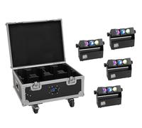 EUROLITE Set 4x AKKU MBT-3 Spot MK2 + Flightcase with wheels and charging function