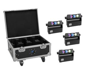 EUROLITE Set 4x AKKU MBT-3 Spot MK2 + Flightcase with wheels and charging function
