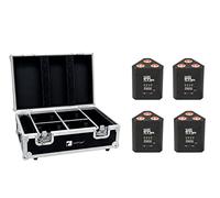 EUROLITE Set 4x AKKU TL-3 QCL RGB+UV Truslight + Custodia con funzione di ricarica