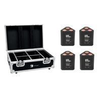 EUROLITE Set 4x AKKU TL-3 QCL RGB+UV Truslight + Custodia con funzione di ricarica
