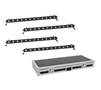 EUROLITE Set 4x LED BAR-12 QCL RGBW con Flightcase - Illuminazione Professionale