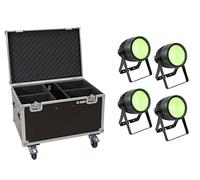 EUROLITE Set 4x LED Theatre COB 200 RGB+WW + Custodia con ruote