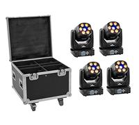 EUROLITE Set 4x LED TMH-H90 + Case mit Rollen (20000929)