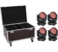 EUROLITE Set 4x LED TMH-X4 Testa mobile Wash Zoom + Custodia