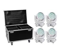 EUROLITE Set 4x LED TMH-X4 wei? + Case mit Rollen (20001016)