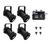 EUROLITE - Set 4x Par-16 Spot Bk Dim2warm + Edx-4 Dmx Rdm Led Dimmer Pack