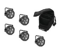 EUROLITE Set 5x LED SLS-6 TCL Spot con Soft Bag - Proiettori LED RGB per Illumin