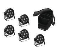 EUROLITE Set 5x Proiettori LED SLS-7 HCL Spot con Soft Bag - Illuminazione Sceno