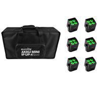 EUROLITE Set 6x Uplight IP65 Wireless LED RGBW + Borsa Trasporto