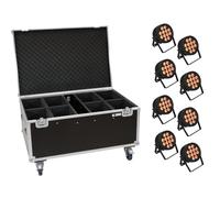 EUROLITE Set 8x LED IP PAR 12x9W SCL Spot + Case mit Rollen (20000885)