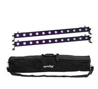 EUROLITE Set di 2 strisce LED BAR-12 UV + Soft-Bag | 2 strisce di luce (1 m) con LED UV inclusa custodia morbida