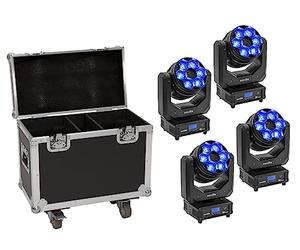 EUROLITE Set di 4 faretti LED TMH-H240 con effetto floreale, con custodia