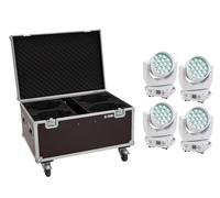 EUROLITE Set di 4 LED TMH-X4 Moving-Head Wash Zoom ws + custodia con ruote