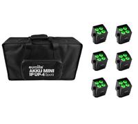 EUROLITE Set di 6 batterie Mini IP UP-4 QCL Spot MK2 + Soft-Bag