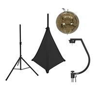 EUROLITE - Set di mirror ball da 30 cm, colore: oro con supporto e tripod cover nera