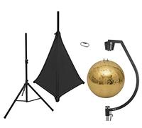 EUROLITE - Set di mirror ball da 50 cm, colore: oro con supporto e tripod cover nera