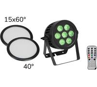 EUROLITE - Set LED IP PAR 7 x 9 W SCL Spot + 2 cover diffusori (15 x 60 ° e 40 °)
