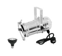 EUROLITE Set PAR-30 Argento con Lampada LED E-27 Dim-to-Warm 12W 1800-3000K