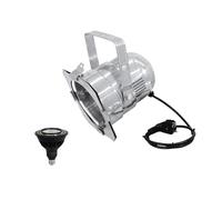 EUROLITE Set PAR-38 Spot sil + PAR-38 230V COB 18W E-27 LED 1800-3000k dim2warm