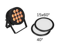 Eurolite - Set LED IP PAR 12 x 8 W QCL Spot + 2 coperture diffusore (15 x 60° e 40°)