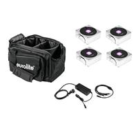 EUROLITE Set Proiettori LED RGBW IP65 con Soft Bag e Caricatore - 4x AKKU IP Fla