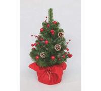 Euronatale L.PIGNE+Bacche Rosse Albero 60cm, Come Foto, Unica