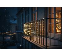 Euronatale Tenda Luminosa Natale 96 Led Ø 5mm Bianco Caldo 3x1 mt 12 stringhe