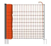 EURONETZ Rete pollame per recinzioni elettrificabili,112 cm di Altezza, a Punta Doppia, 15 Pali, Colore Arancione