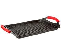 Euronovità EN-22141 Padella, Griglia, bistecchiera pietra nera 46 cm stone vulcanica rivestimento in pietra,fondo induzione