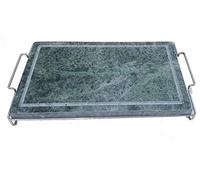 EURONOVITA' SRL EN-224146 Griglia Pietra Ollare Rettangolare Grill con Stand in Acciaio Dimensioni 25X40 CM