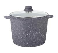 EURONOVITA' SRL ITALY Pentola Alta 28 cm x h.20 con manici e coperchio in silicone padella pietra stone vulcanica rivestimento in pietra,fondo induzione EN-228816
