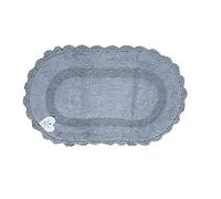 EURONOVITA' SRL ITALY Tappeto Morbido, Tappetino Bagno Ovale Antiscivolo in Cotone, 50x80 (Grigio)