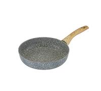 EURONOVITA' SRL Padella Rivestimento Pietra VULCANICA 18 CM con Manico in Legno