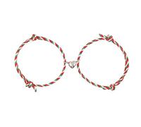 Europa e Stati Uniti Natale amore attaccamento coppia gioielli set 2 pezzi braccialetti elasticizzati per ragazze, Misura unica, come descritto