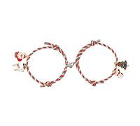 Europa e Stati Uniti Natale amore attaccamento coppia gioielli set 2 pezzi braccialetti elasticizzati per ragazze, Misura unica, come descritto