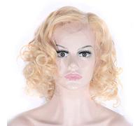 Europa E Stati Uniti Pizzo Piccolo Volume Capelli Corti Beige Nel Punto Di Divisione Piccolo Volume Confortevole Traspirante Parrucca Moda Capelli Veri Capelli 14-26 Pollici (Dimensioni : 26") (18 )