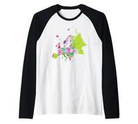 Europa mappa politica con confini e paesi nomi 2 Maglia con Maniche Raglan