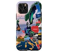 Europa Mappa Viaggi Arte, Paesaggio e Paesaggio Europei Paes Custodia per iPhone 11 Pro