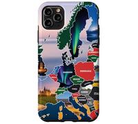Europa Mappa Viaggi Arte, Paesaggio e Paesaggio Europei Paes Custodia per iPhone 11 Pro Max
