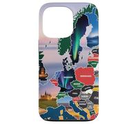 Europa Mappa Viaggi Arte, Paesaggio e Paesaggio Europei Paes Custodia per iPhone 13 Pro